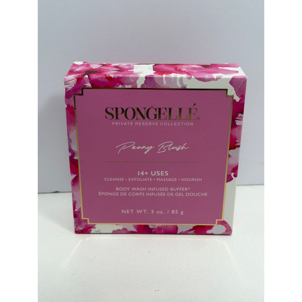 Spongelle Private Reserve Peony Blush Body Wash Infused Buffer 3oz 14+ Uses NEW